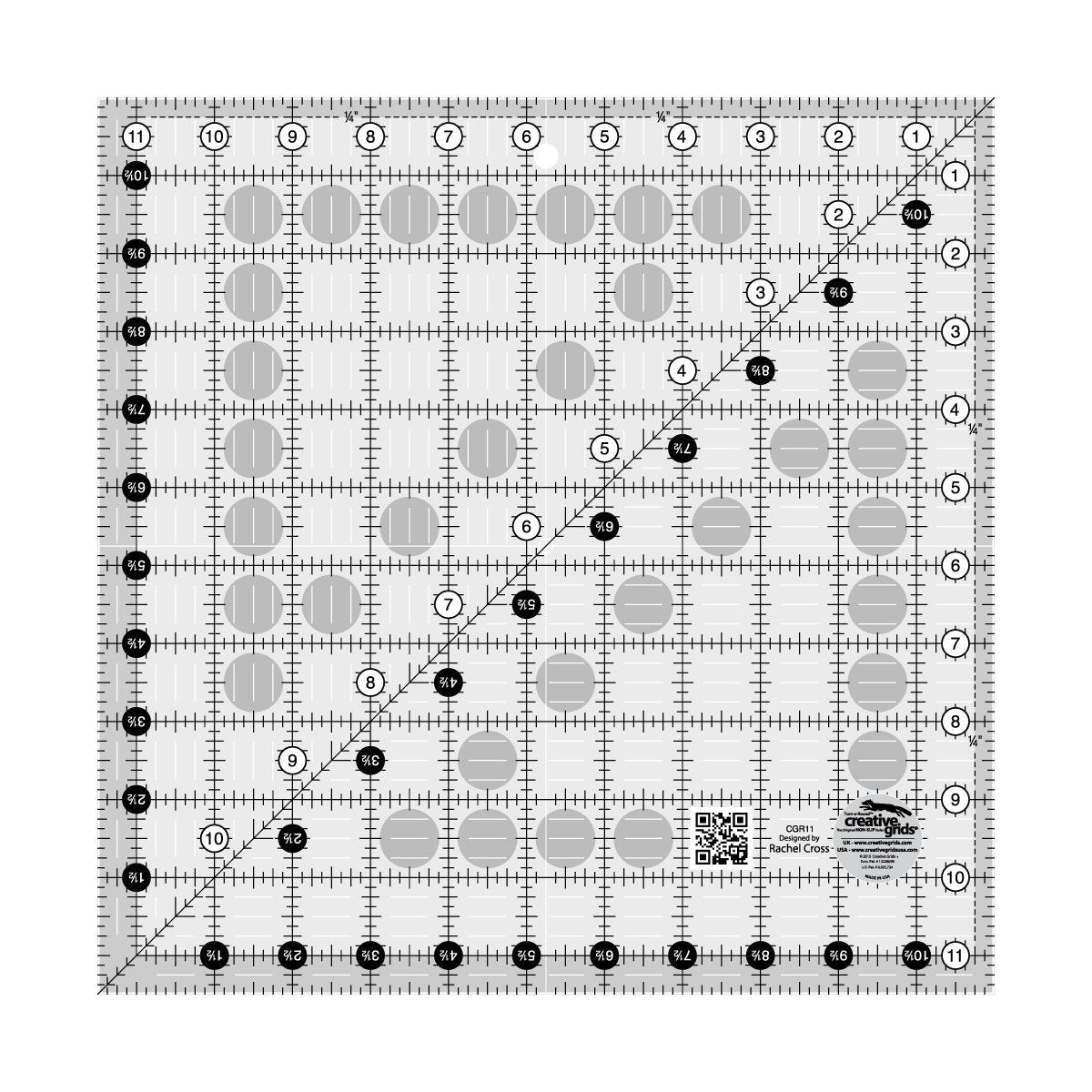Règle de courtepointe Creative Grids 11-1/2 po x 11-1/2 po