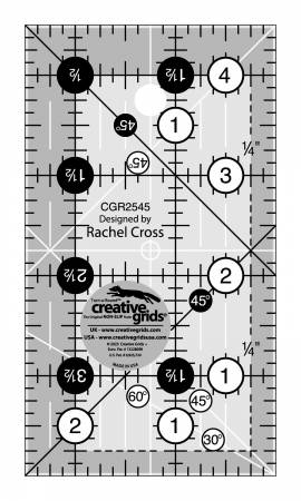 Règle de courtepointe Creative Grids 2-1/2 po x 4-1/2 po