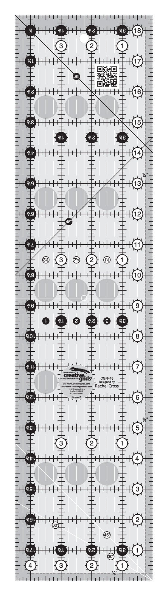 Règle de courtepointe Creative Grids 4-1/2 po x 18-1/2 po