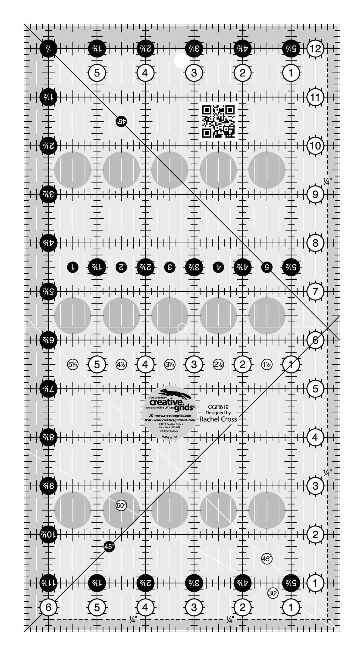 Règle de courtepointe Creative Grids 6-1/2 po x 12-1/2 po