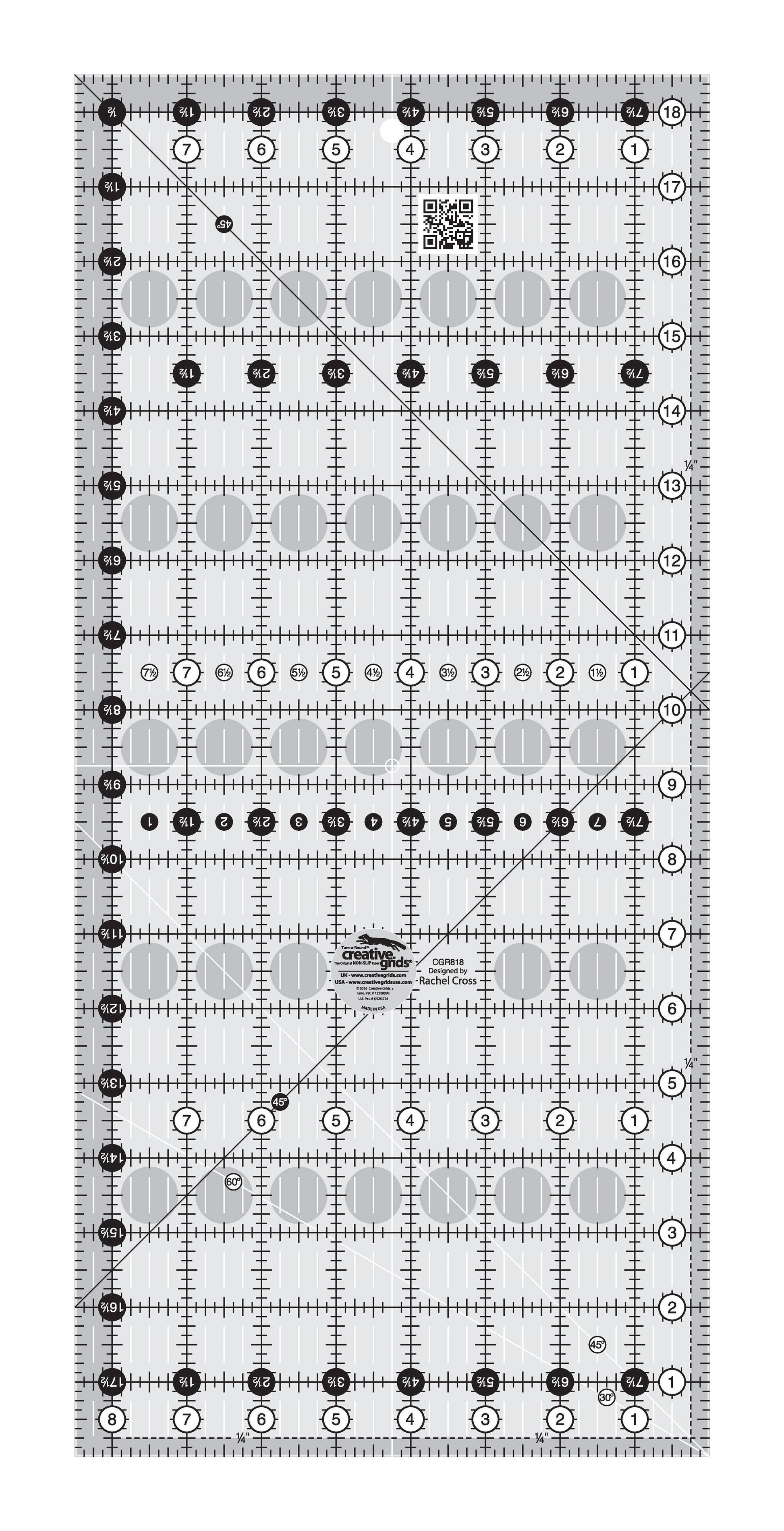 Règle de courtepointe Creative Grids 8-1/2 po x 18-1/2 po