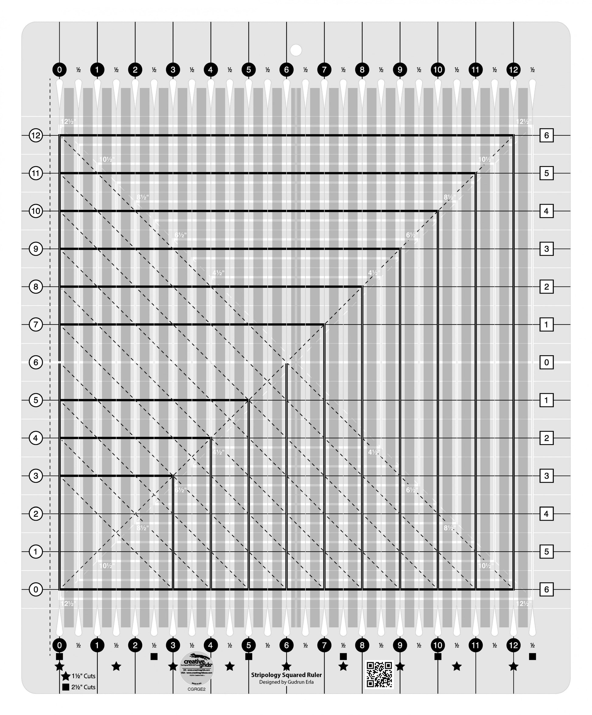 Règle carrée pour courtepointe Creative Grids Stripology