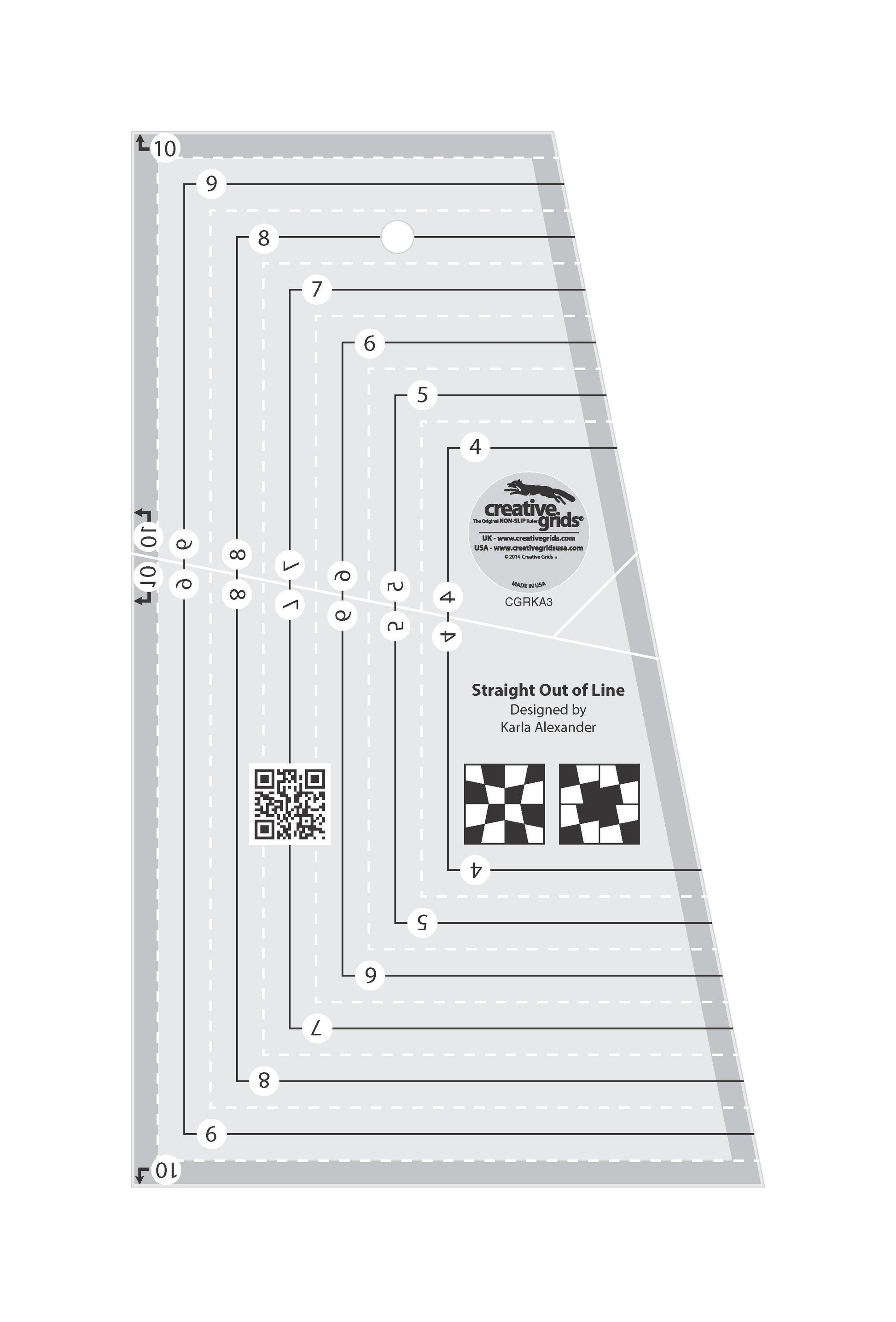 Règle de courtepointe Creative Grids Straight Out Of Line 6 po x 10 po