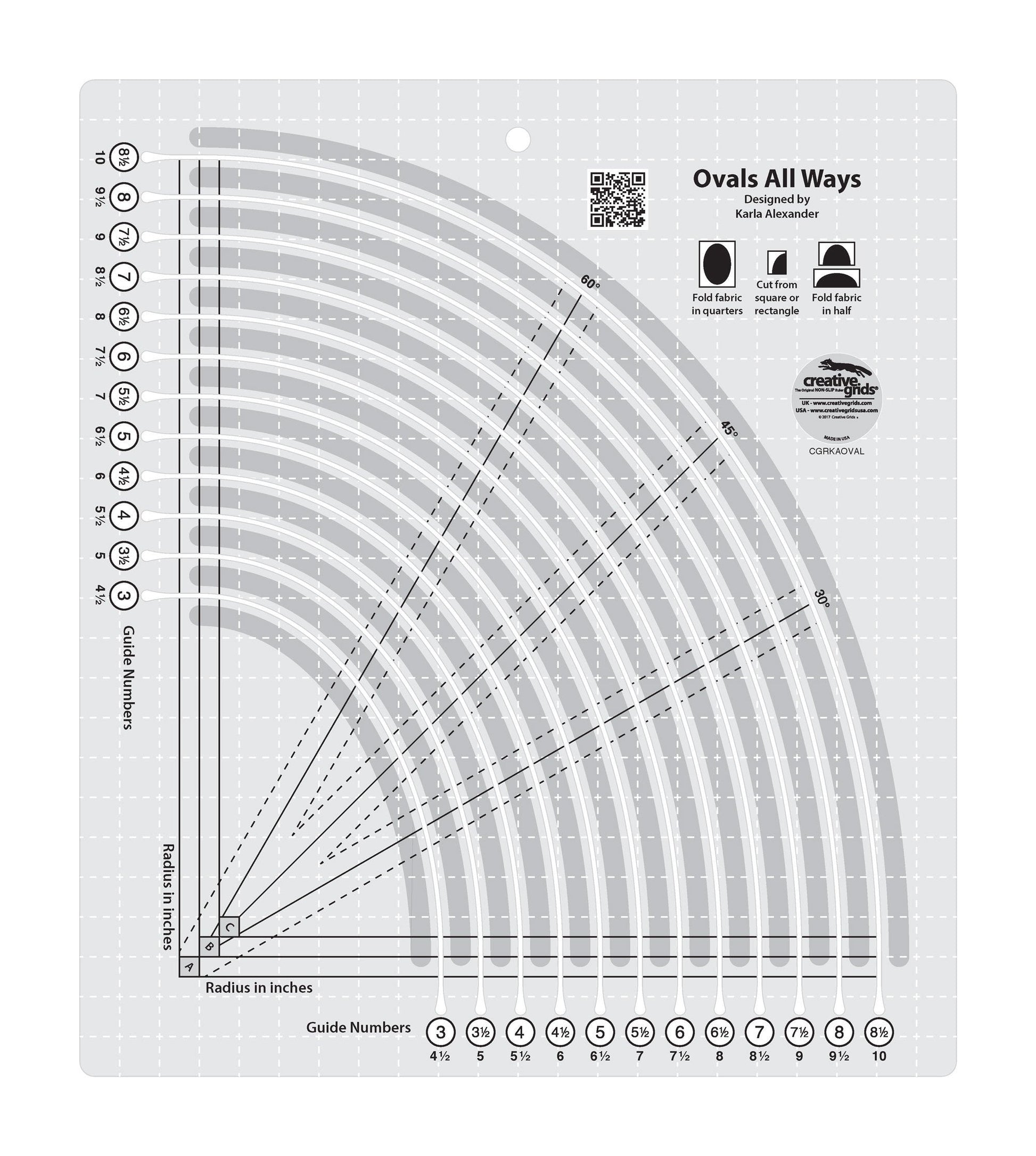 Règle de courtepointe ovale Creative Grids All Ways