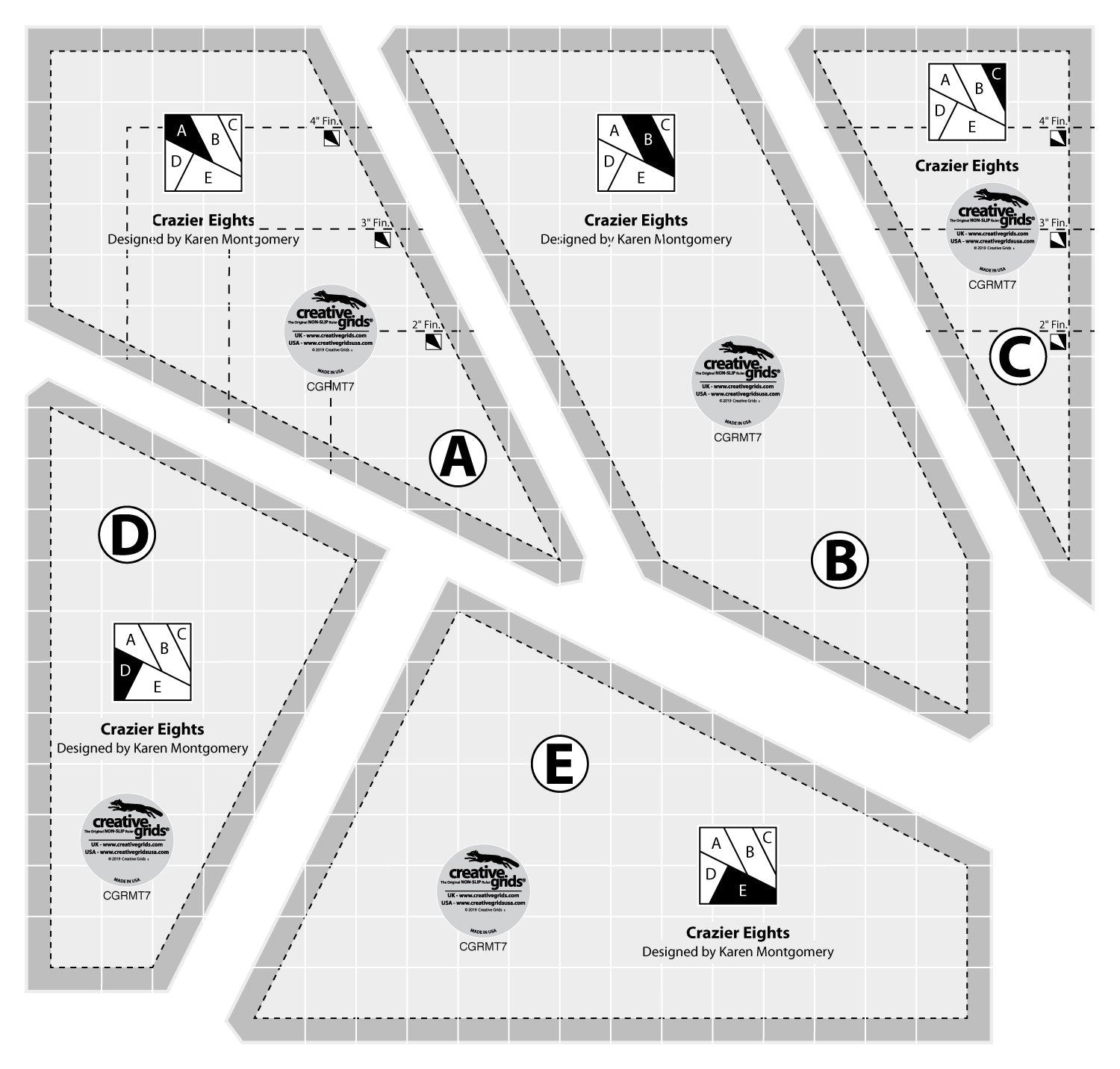Modèle de grilles créatives Crazier Eights