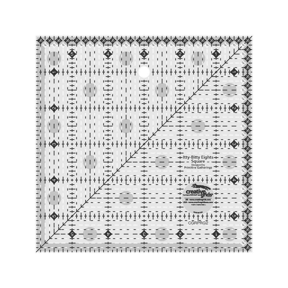 Règle de courtepointe carrée Creative Grids Itty-Bitty Eights 6 po x 6 po