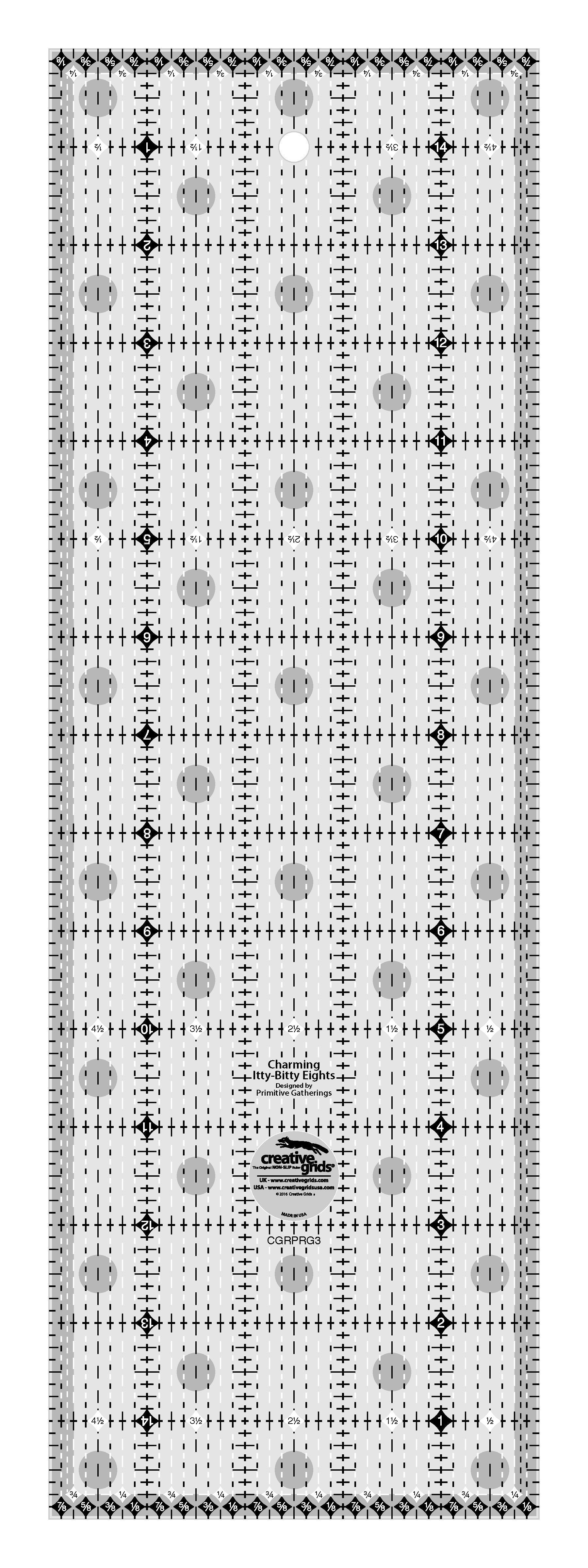 Règle de courtepointe Creative Grids Charming Itty-Bitty Eights 5 po x 15 po