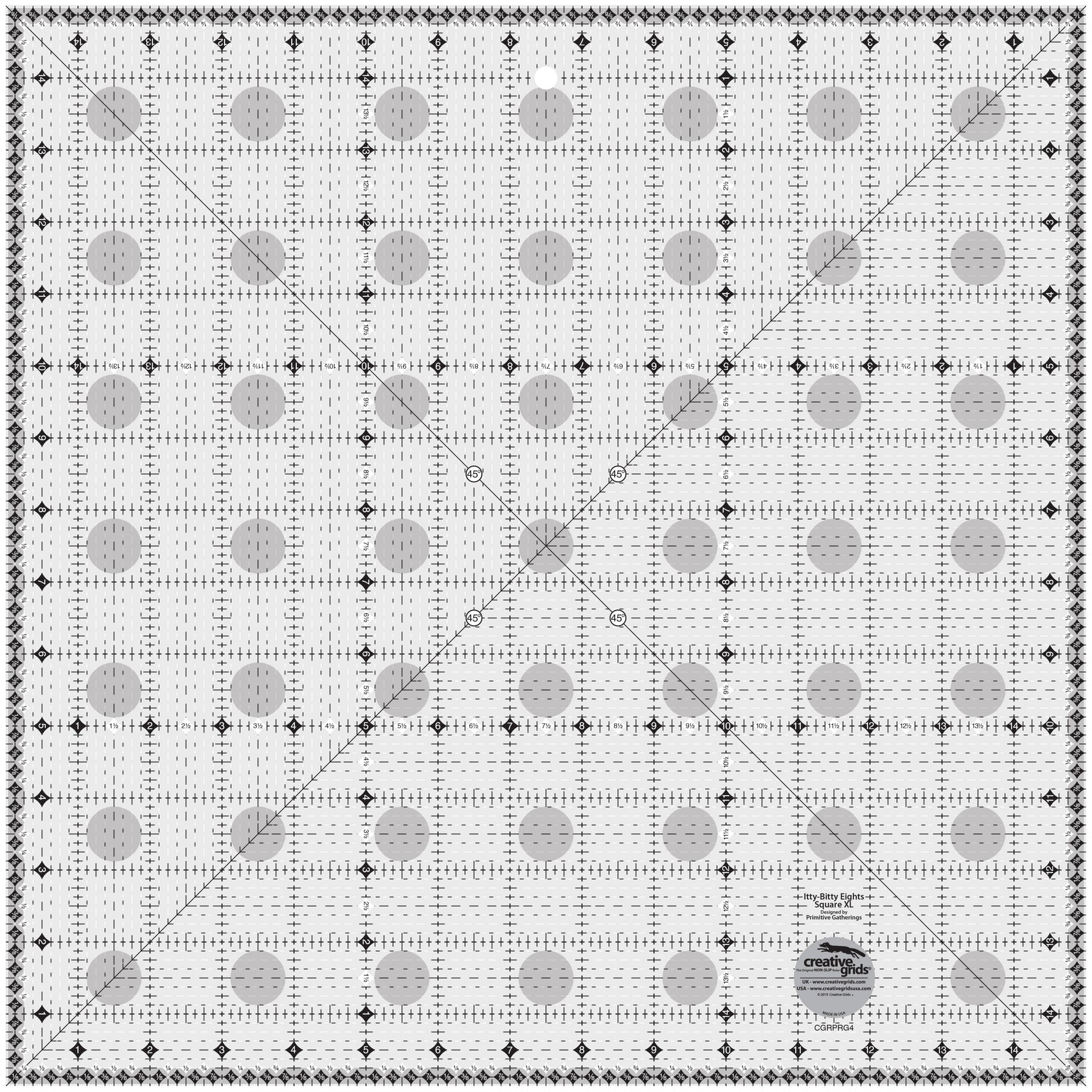 Creative Grids Itty-Bitty Eights Square XL 15in x 15in Quilt Ruler