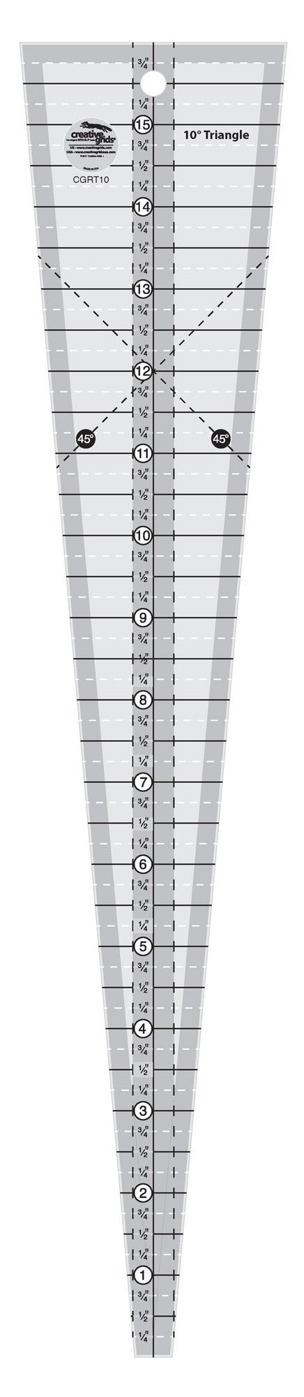 Règle triangulaire à 10 degrés Creative Grids