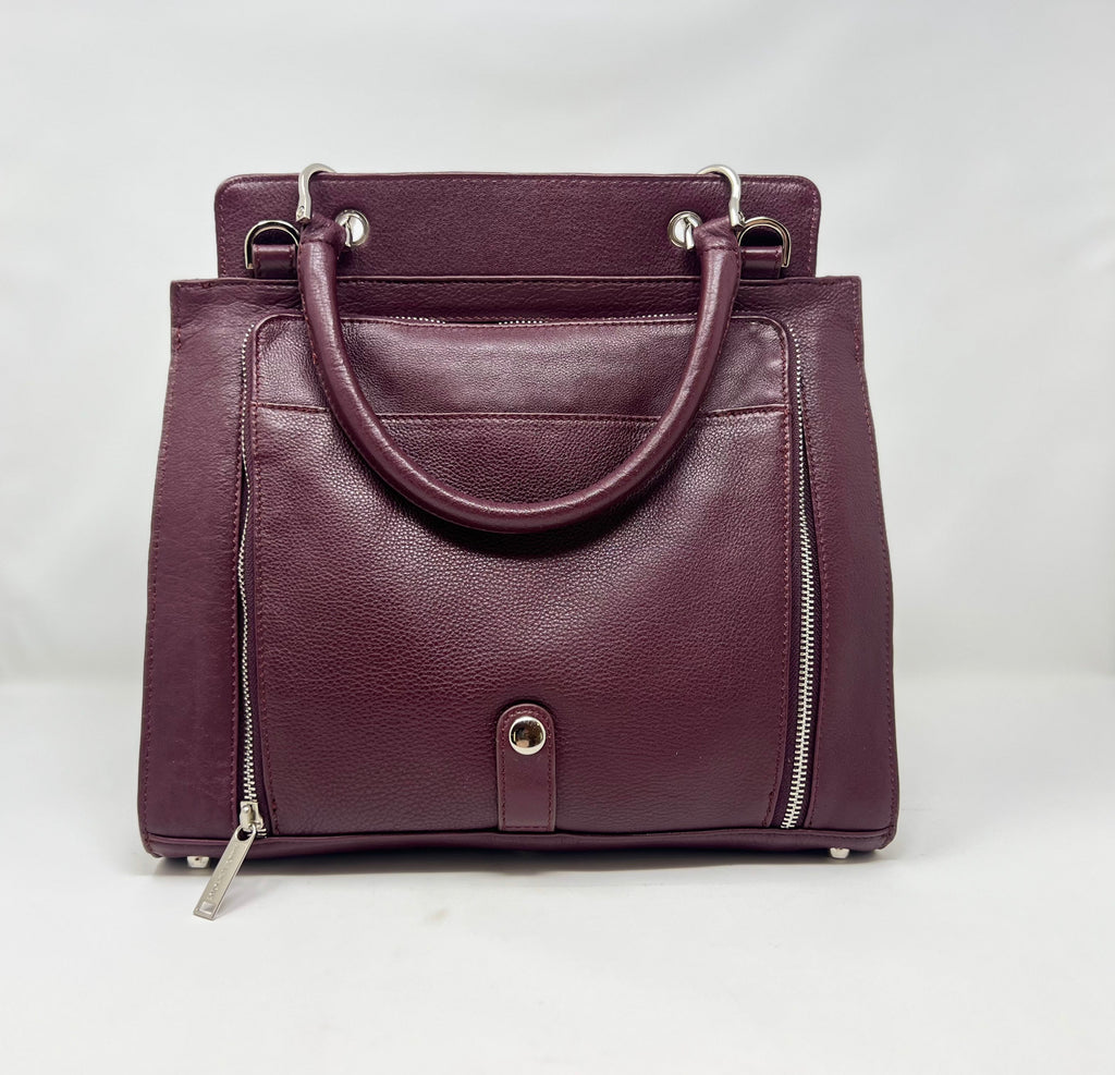 Genuine Leather Handbag in Eggplant - Chloé