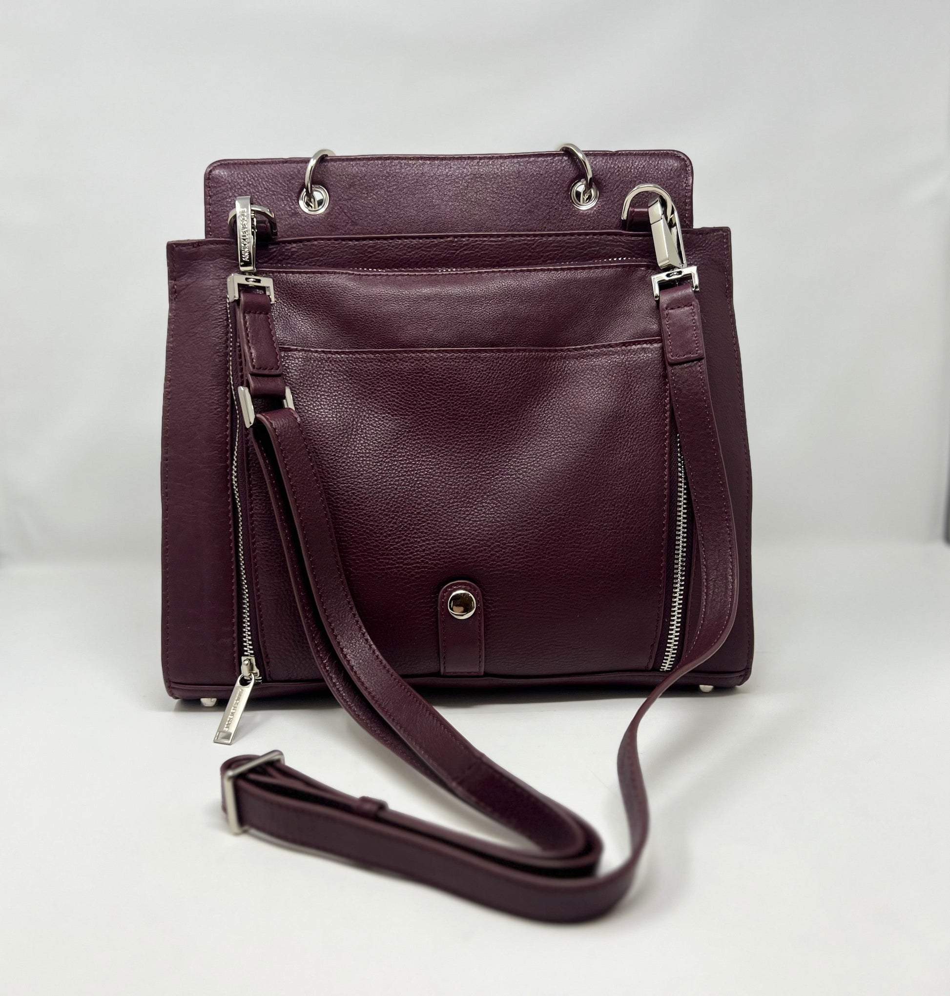 Genuine Leather Handbag in Eggplant - Chloé