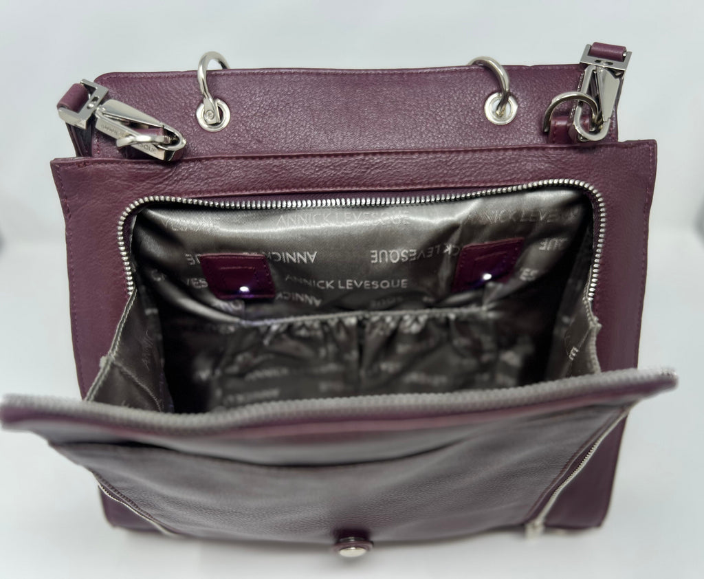 Genuine Leather Handbag in Eggplant - Chloé