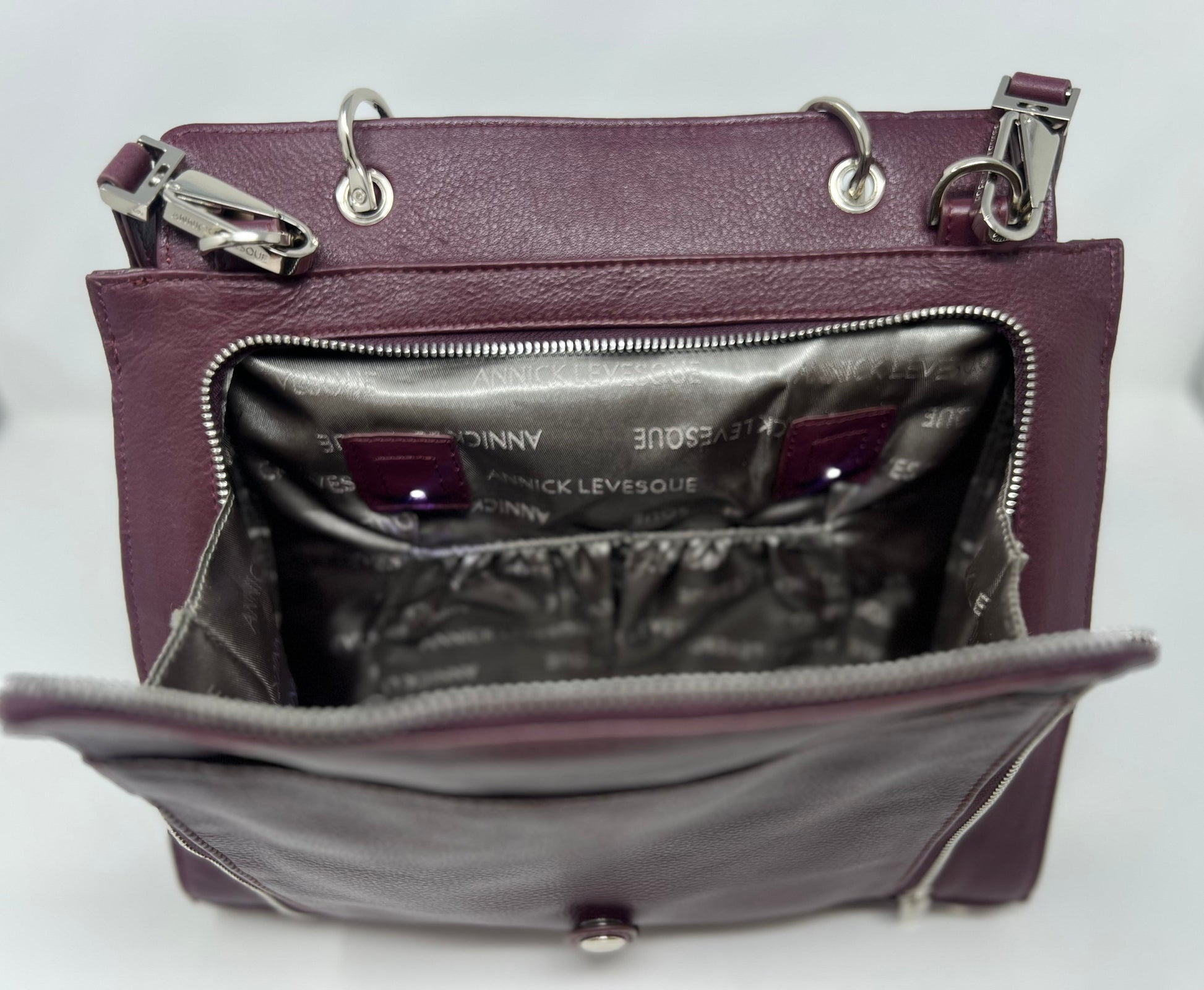 Genuine Leather Handbag in Eggplant - Chloé