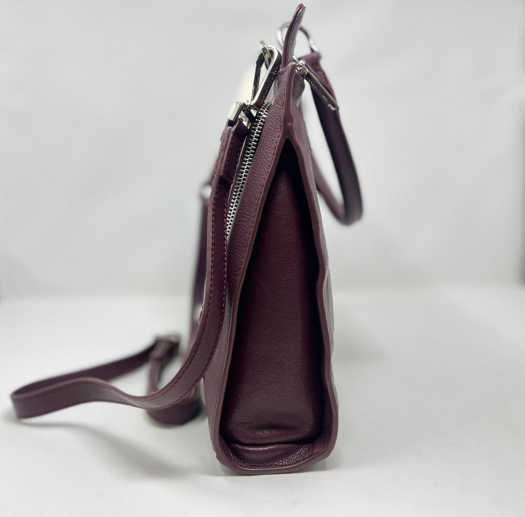 Genuine Leather Handbag in Eggplant - Chloé