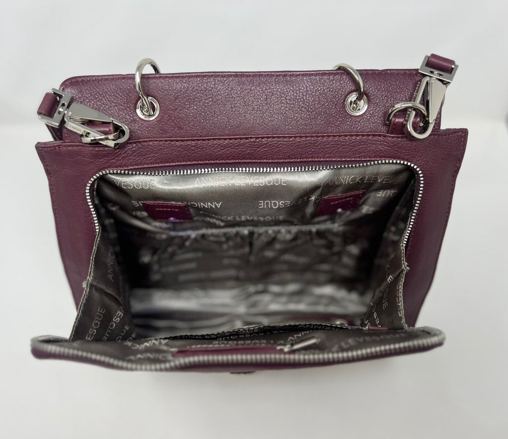 Genuine Leather Handbag in Eggplant - Chloé