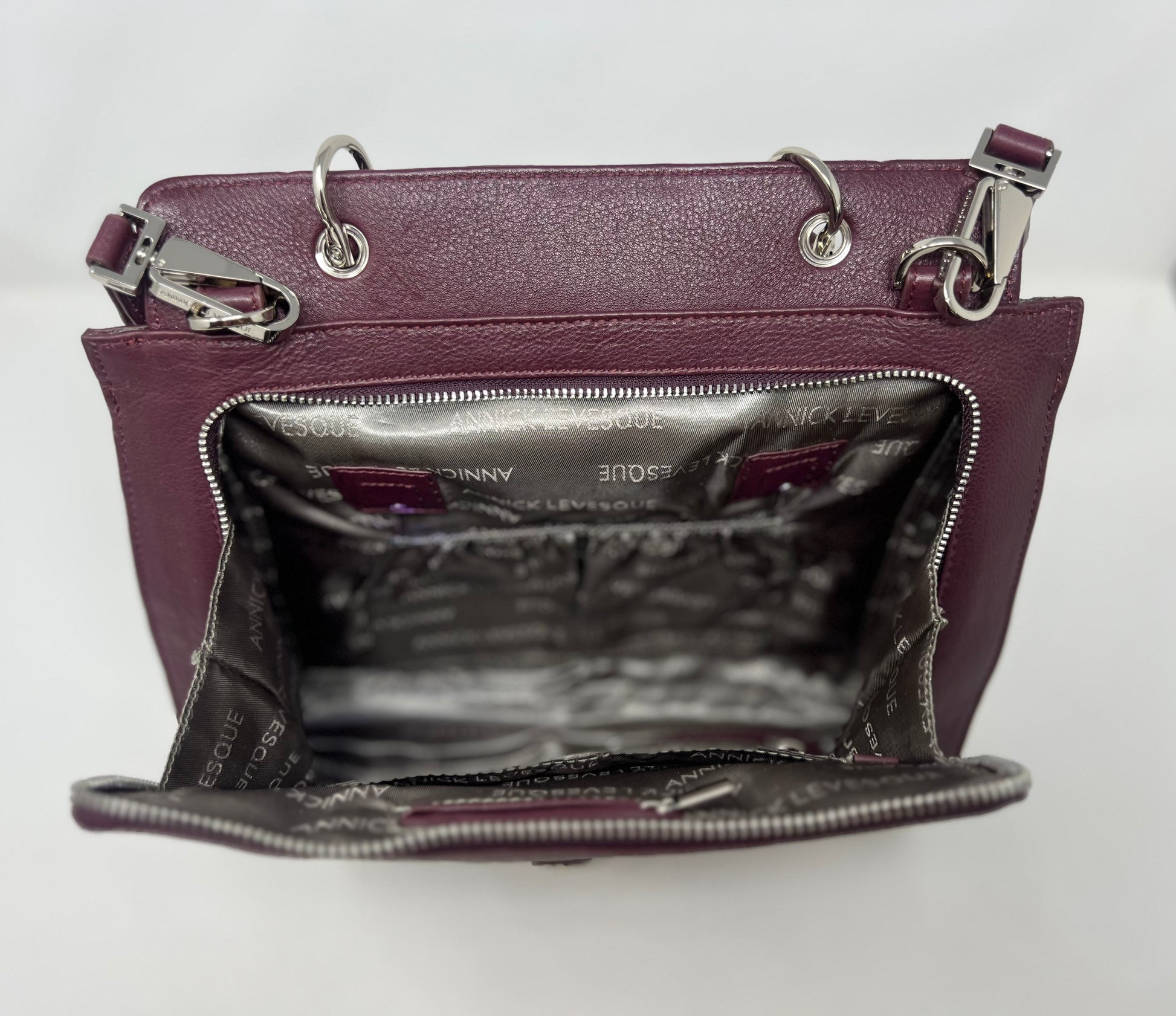 Genuine Leather Handbag in Eggplant - Chloé