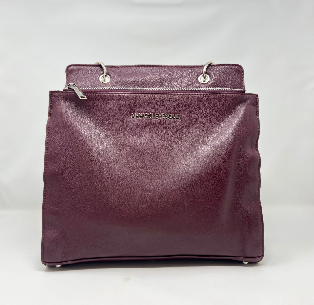Genuine Leather Handbag in Eggplant - Chloé