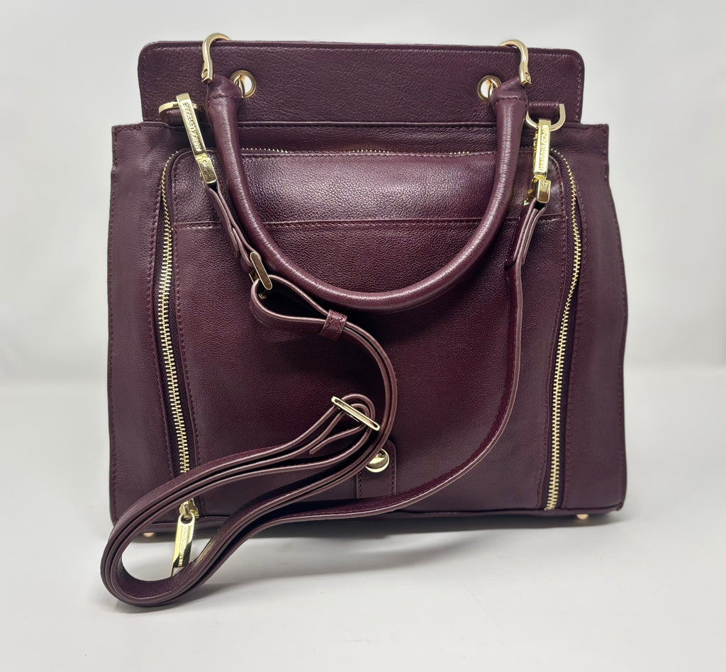 Genuine Leather Handbag in Eggplant - Chloé