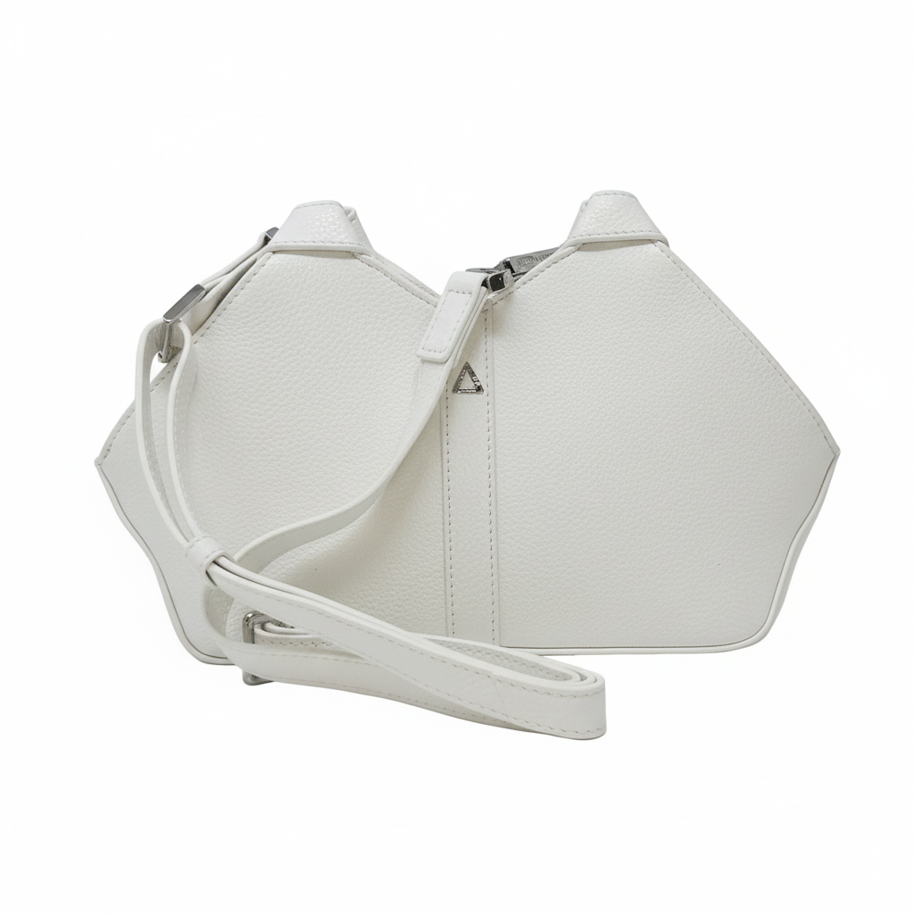 Pure White Leather Handbag | Claudia