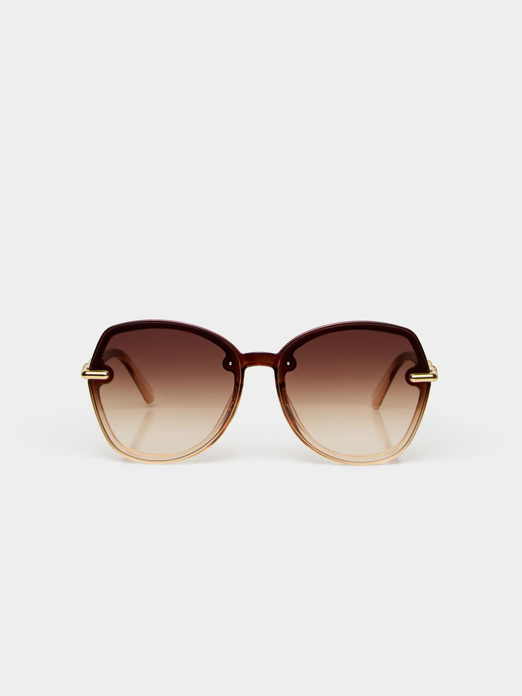Lunettes de soleil rondes à monture transparente