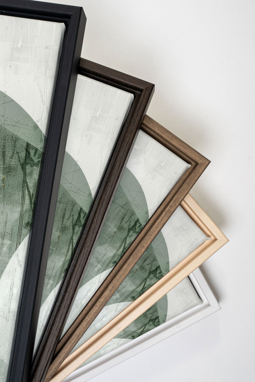 GREEN ELEGANCE TRIO (3 Stretched Canvas Artworks)