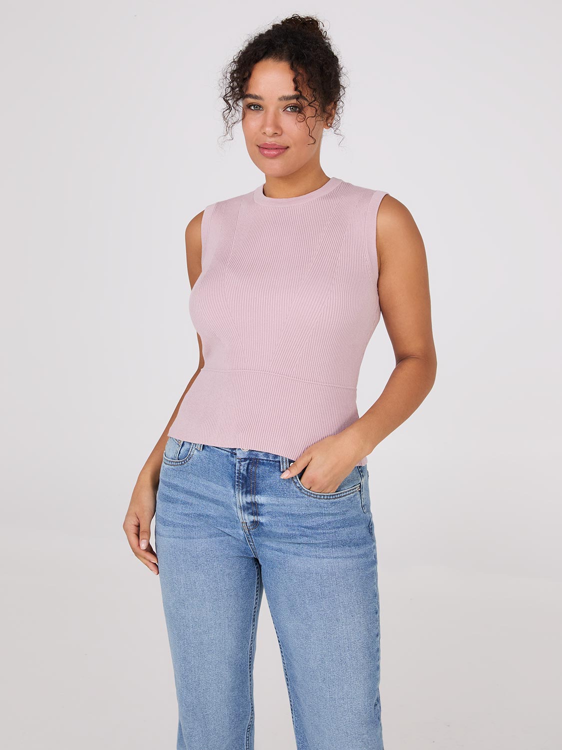 Pull côtelé sans manches
