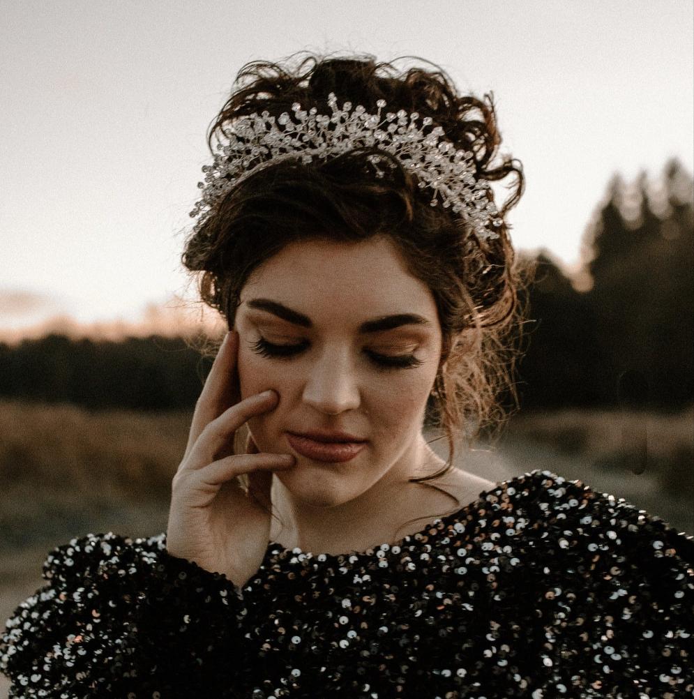 Couronne de mariée NEISHA Crystal Babies Breath