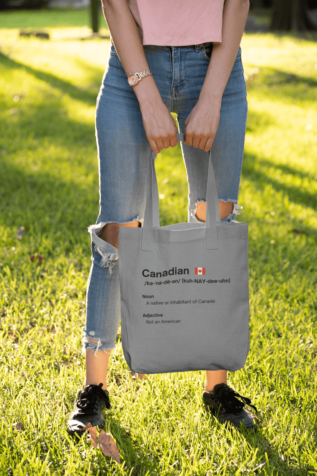 Sac fourre-tout en toile canadien et non américain