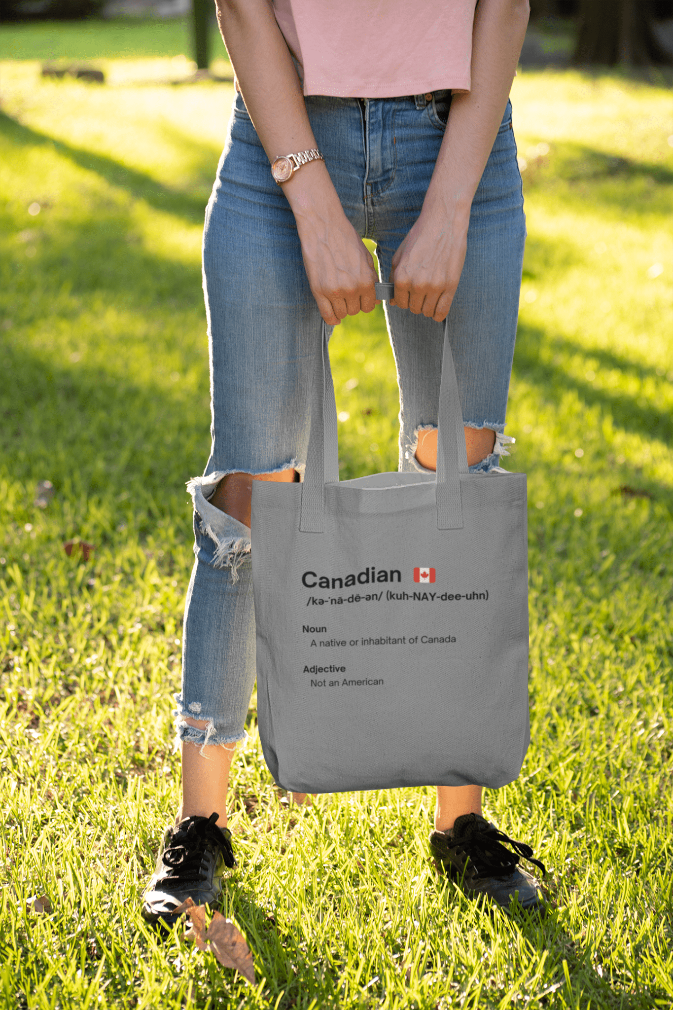 Sac fourre-tout en toile canadien et non américain