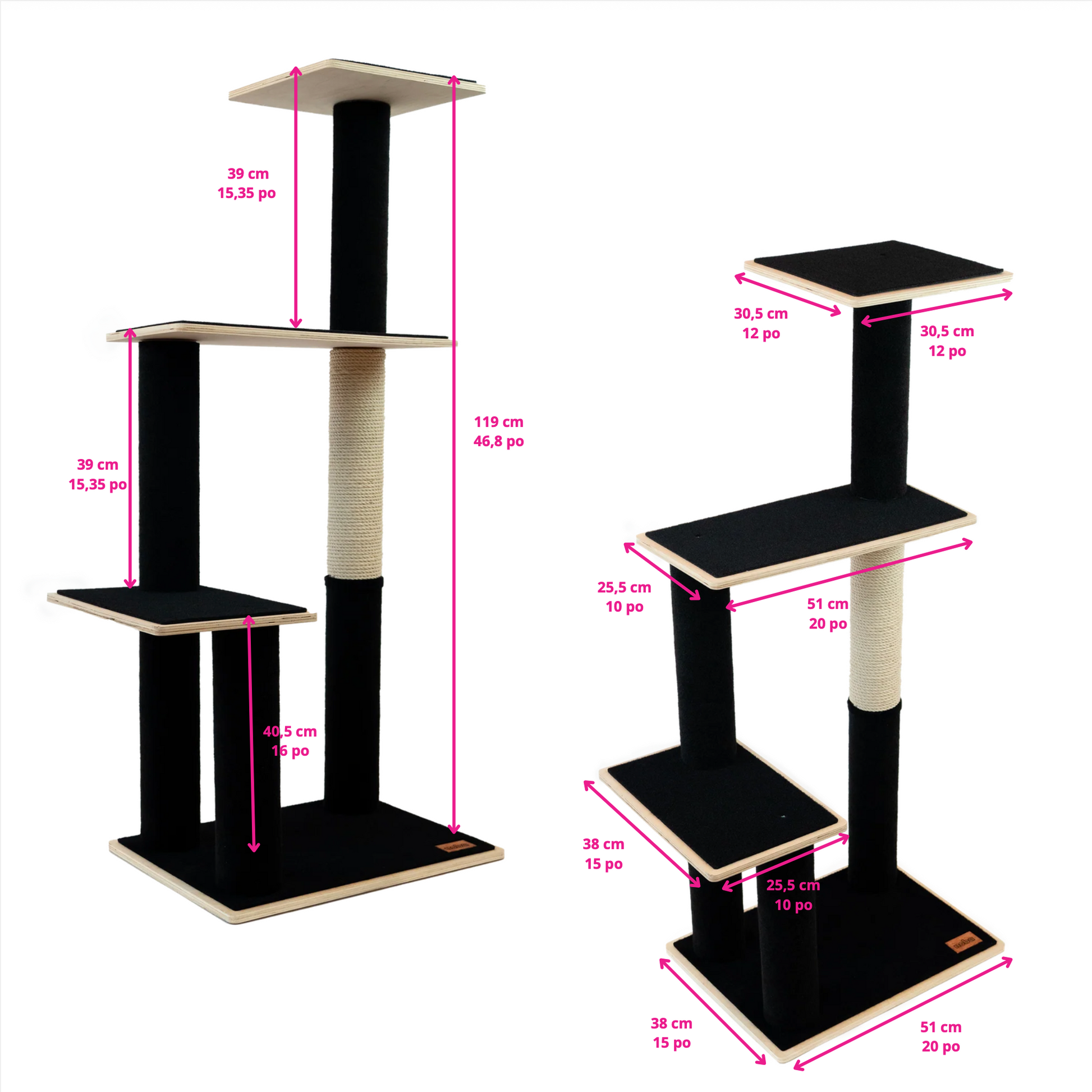 Noba Modern Plywood 3-Level Cat Tree