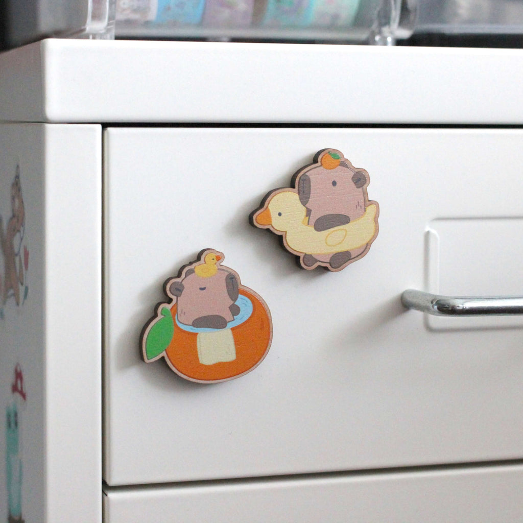 Ensemble d'aimants en bois Capybara
