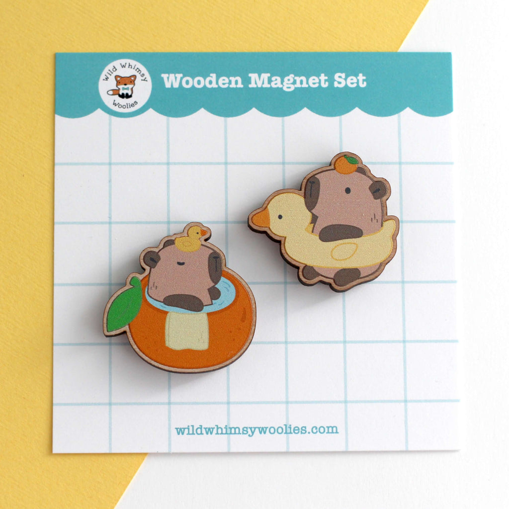 Ensemble d'aimants en bois Capybara