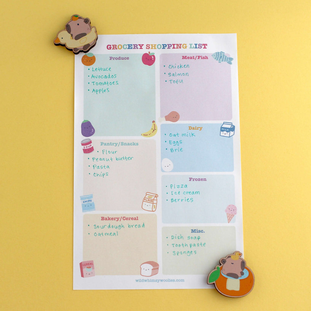 Bloc-notes pour liste de courses (5,5″ x 8,5″)