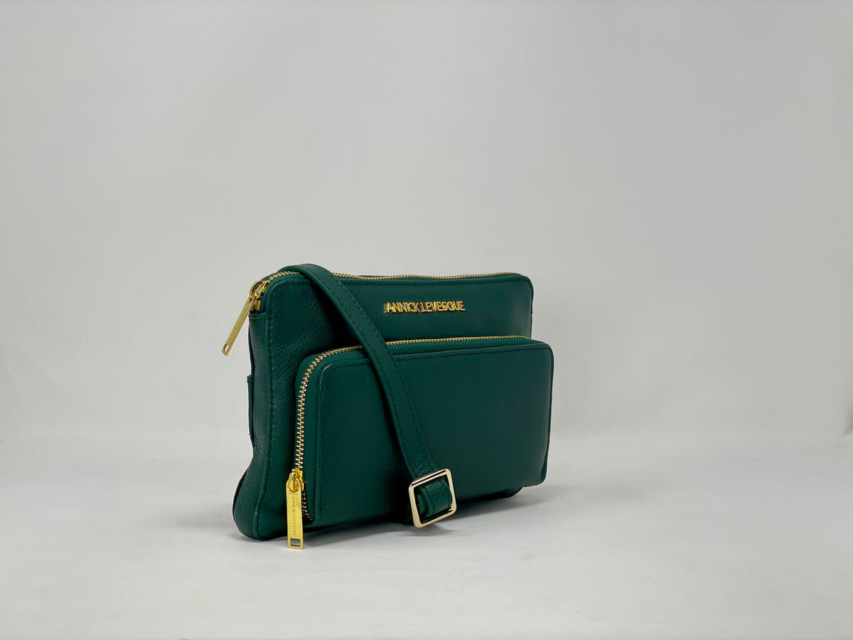 Small Crossbody Wallet Dark Green - Carmen