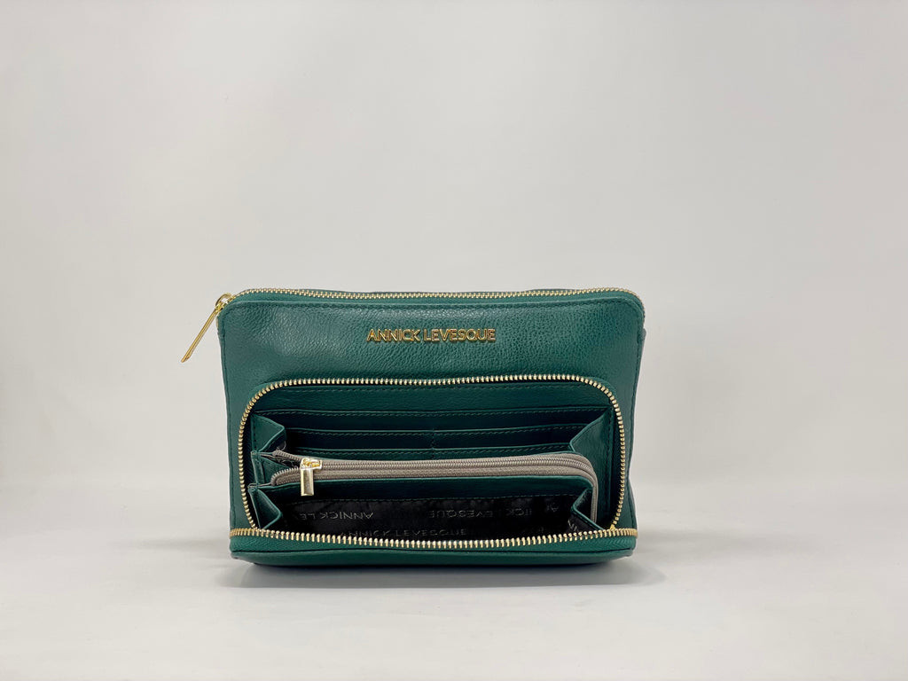Small Crossbody Wallet Dark Green - Carmen