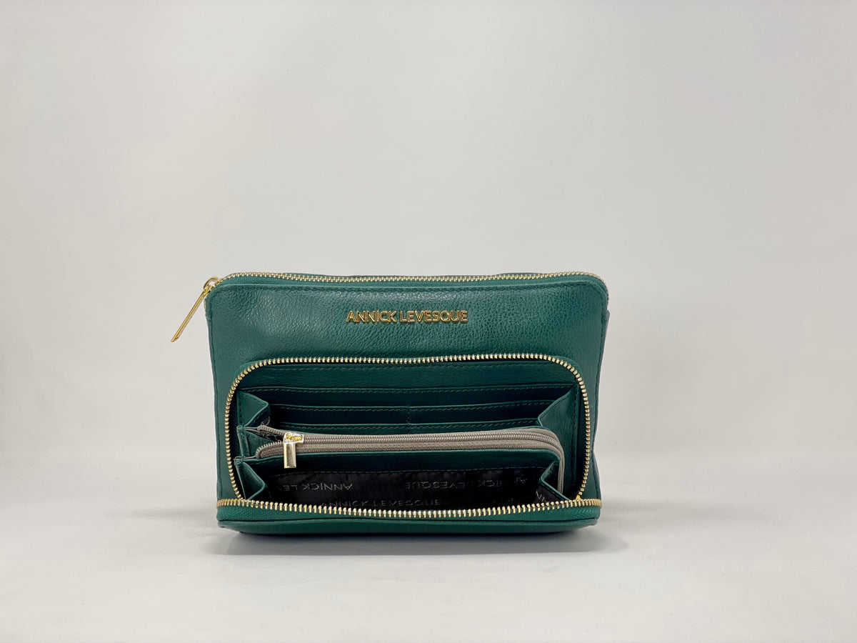 Small Crossbody Wallet Dark Green - Carmen