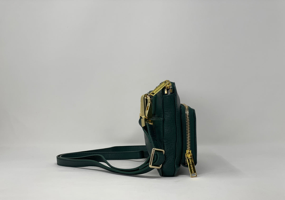 Small Crossbody Wallet Dark Green - Carmen