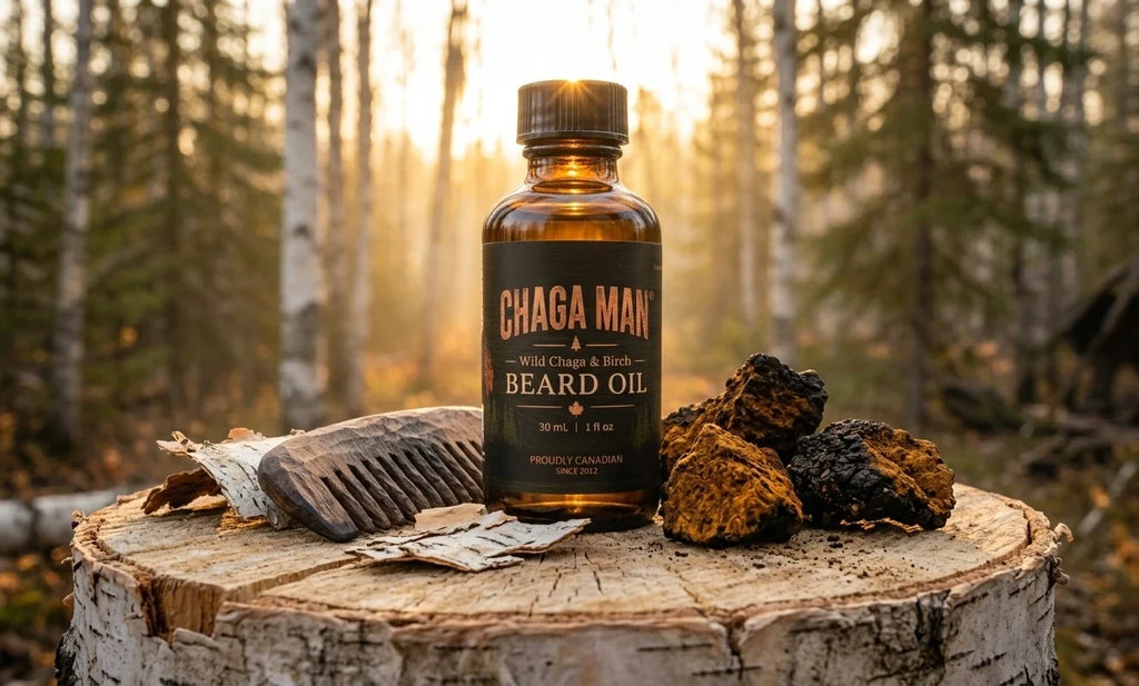 CHAGA MAN® Huile pour barbe au chaga sauvage et au bouleau