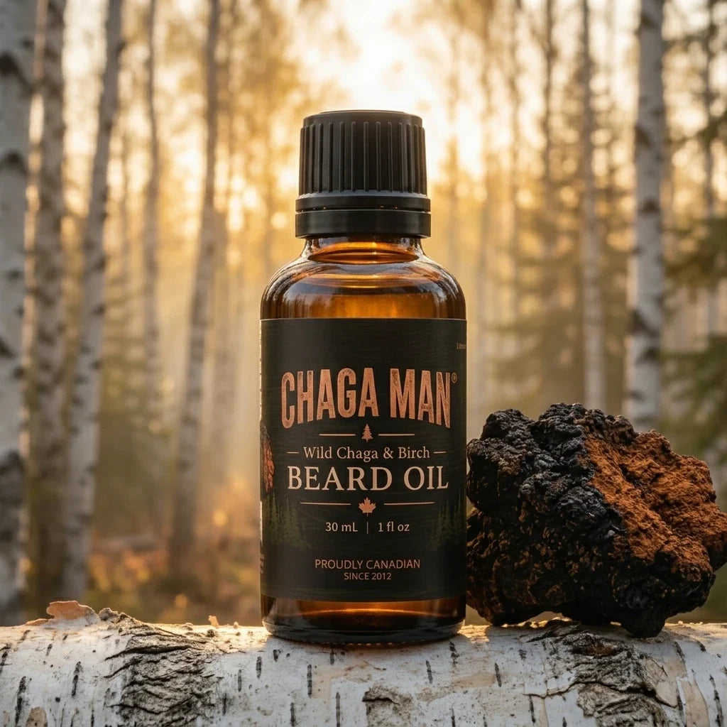 CHAGA MAN® Huile pour barbe au chaga sauvage et au bouleau