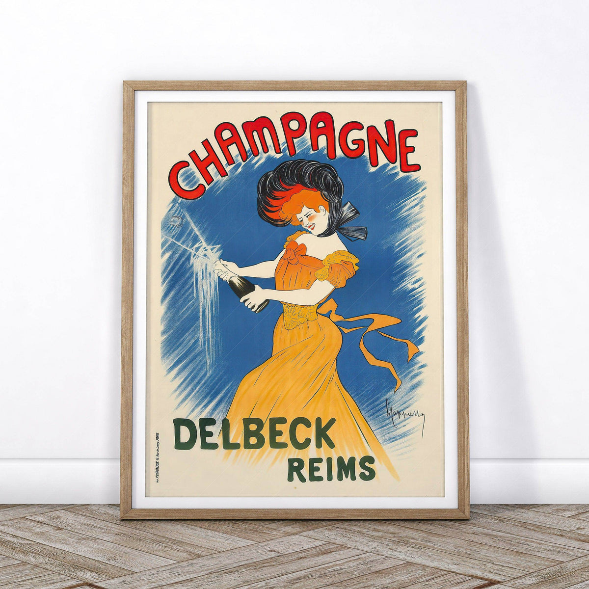 Champagne Delbeck Vintage Advertising Poster – Belle Époque Wall Art