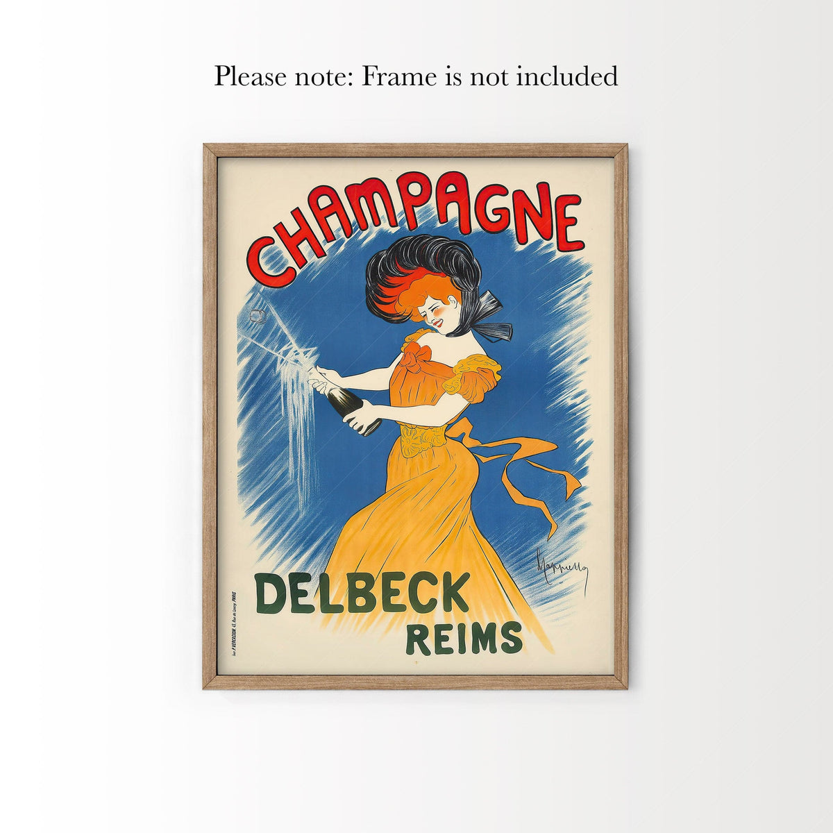 Champagne Delbeck Vintage Advertising Poster – Belle Époque Wall Art