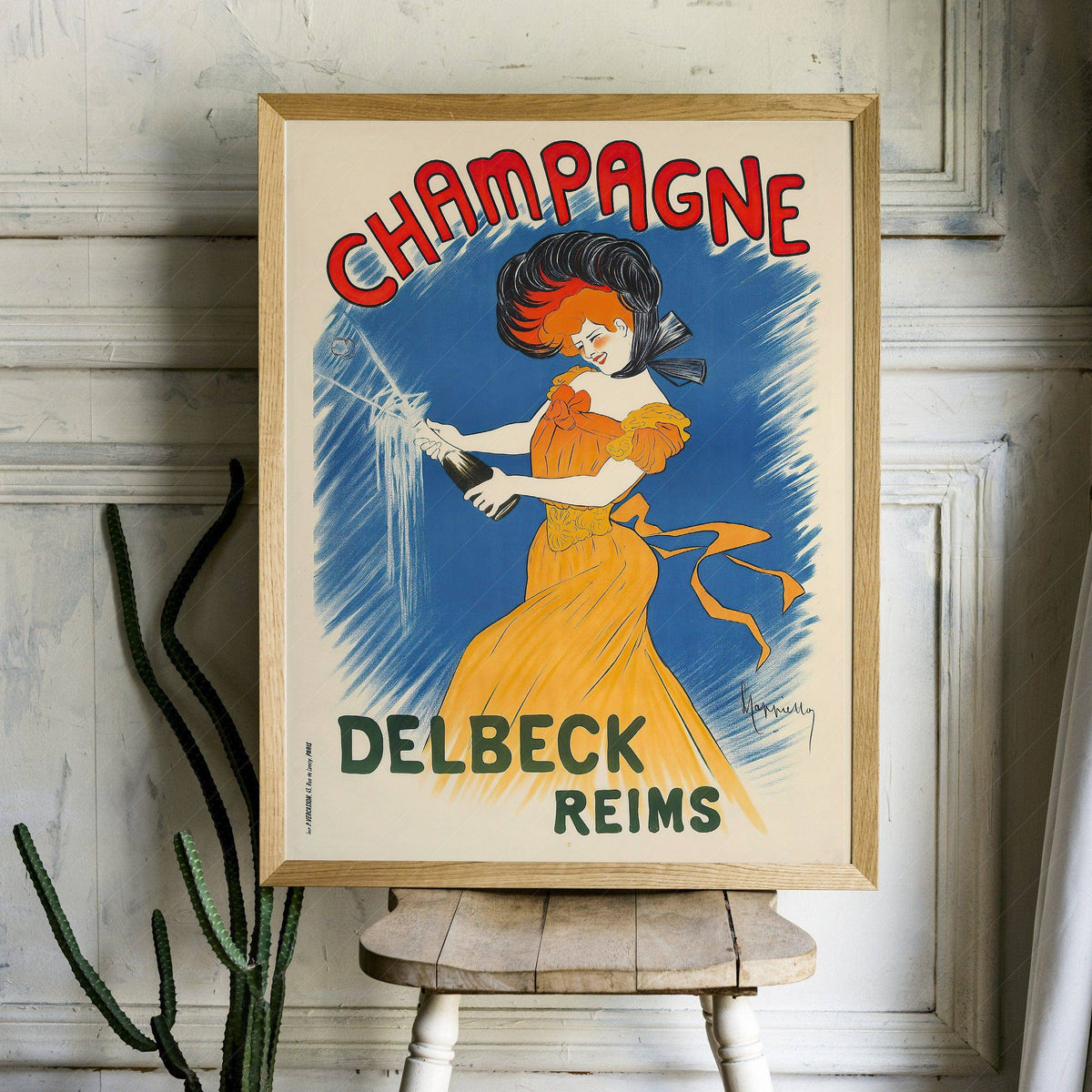 Champagne Delbeck Vintage Advertising Poster – Belle Époque Wall Art