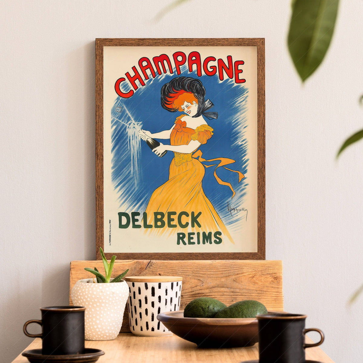 Champagne Delbeck Vintage Advertising Poster – Belle Époque Wall Art