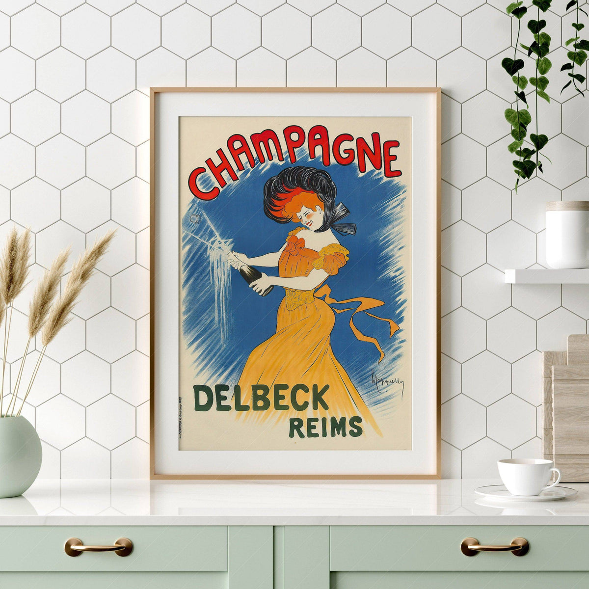 Champagne Delbeck Vintage Advertising Poster – Belle Époque Wall Art