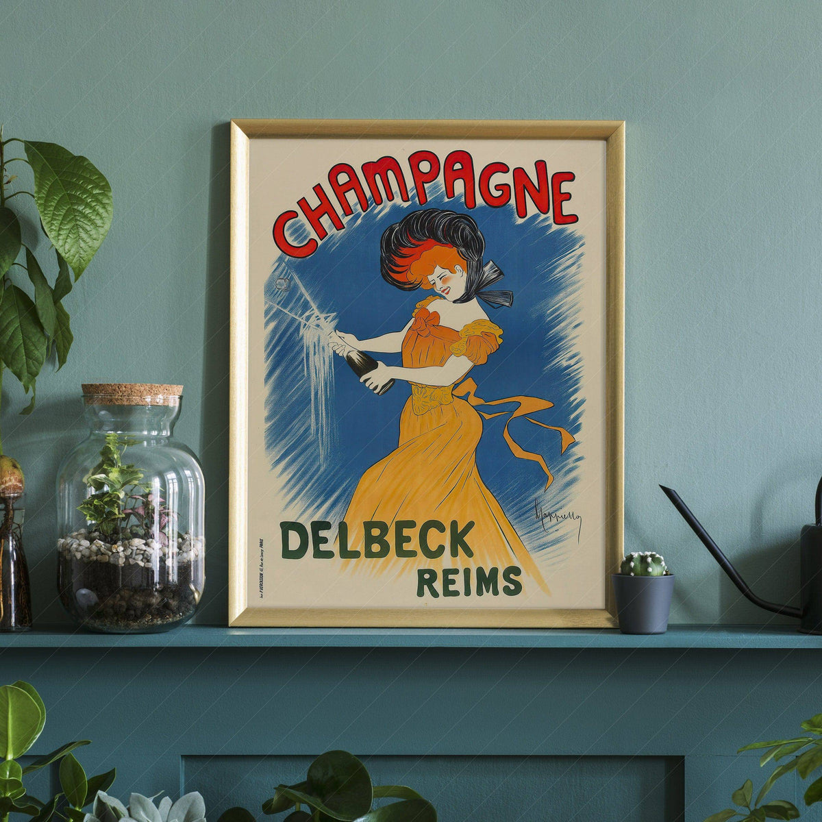 Champagne Delbeck Vintage Advertising Poster – Belle Époque Wall Art