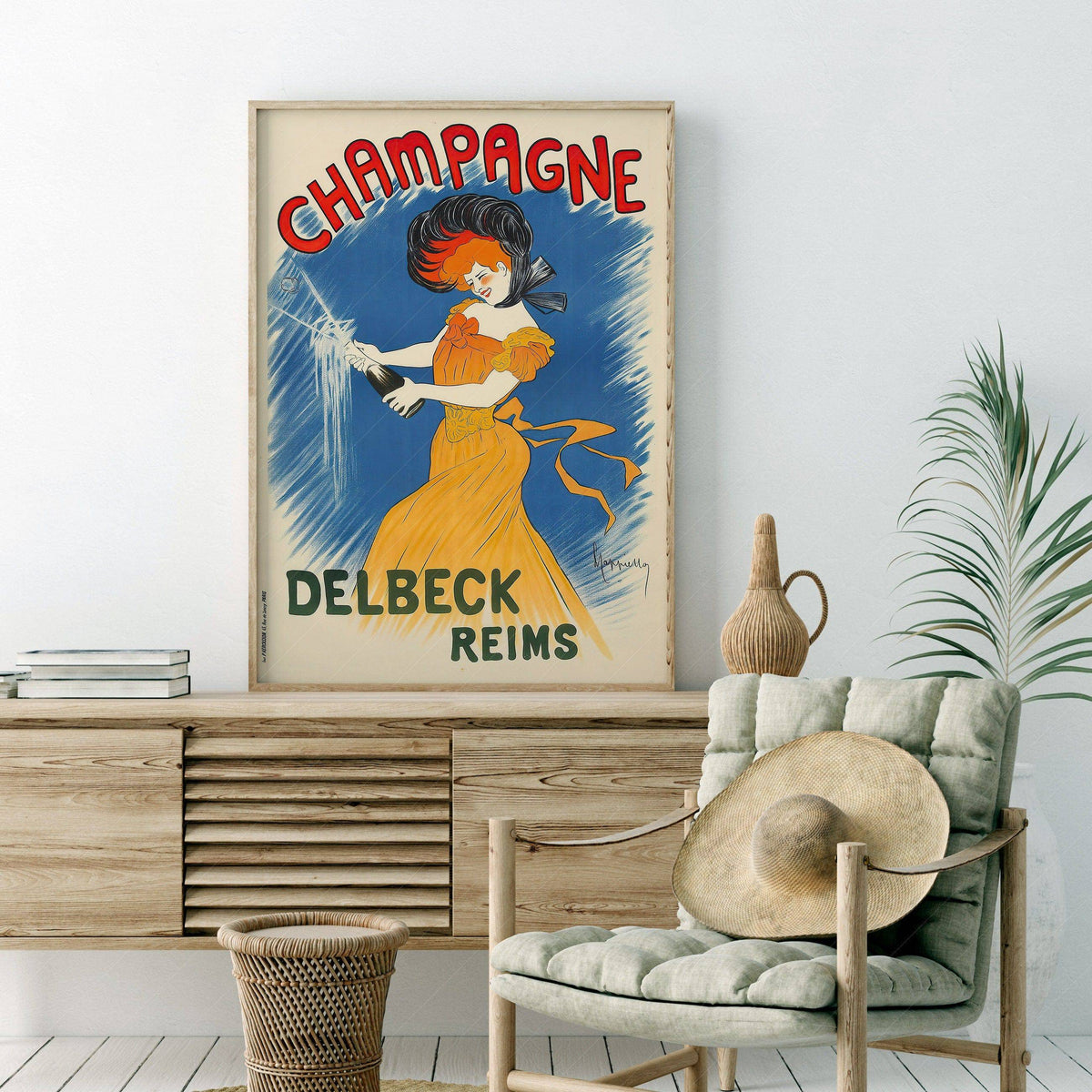 Champagne Delbeck Vintage Advertising Poster – Belle Époque Wall Art