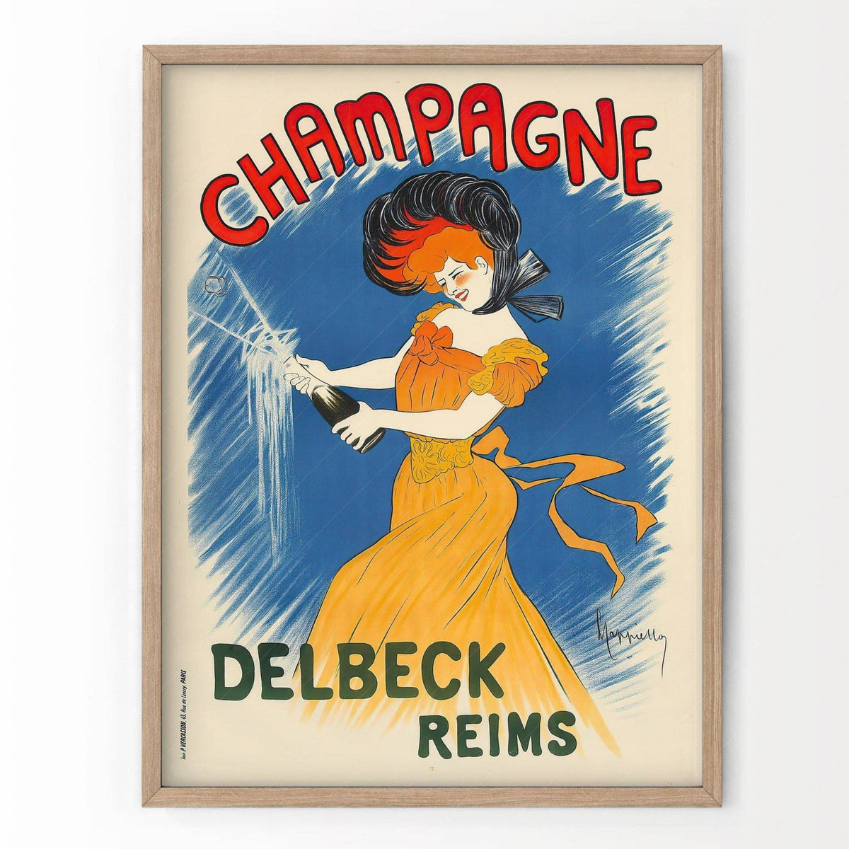 Champagne Delbeck Vintage Advertising Poster – Belle Époque Wall Art