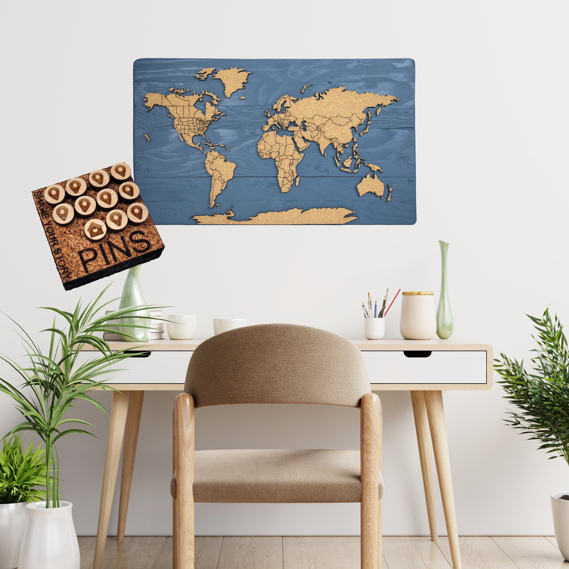 Ensembles de punaises de carte | Bois | 10 unités