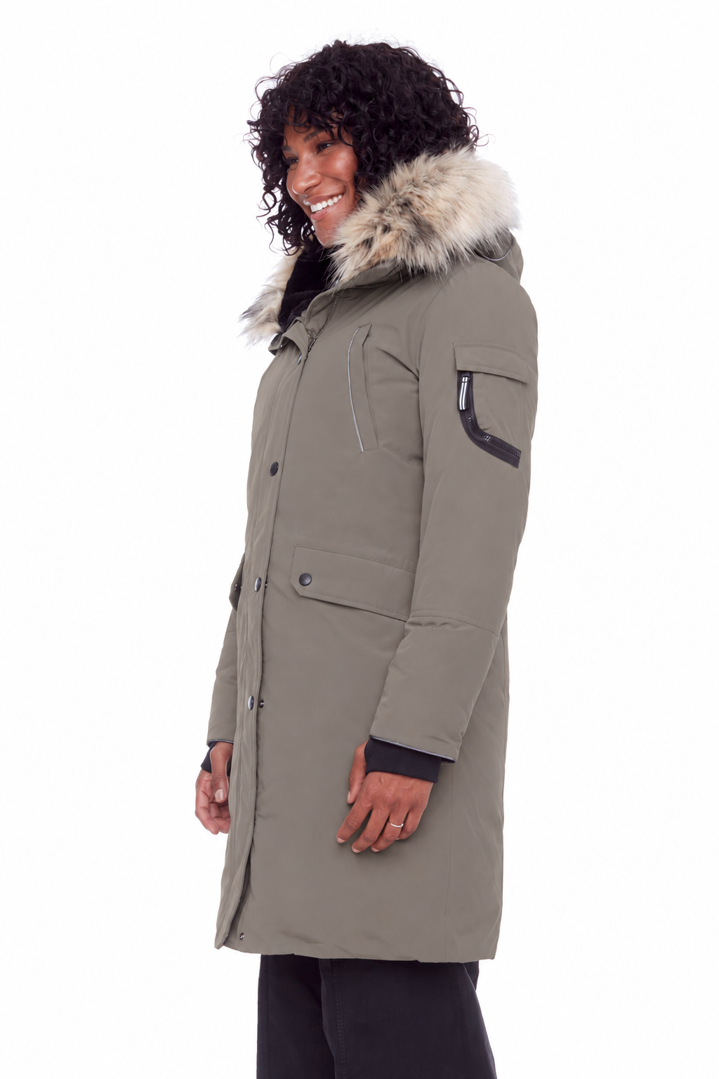 LAURENTIAN | WOMEN'S VEGAN DOWN (RECYCLED) LONG PARKA, TAUPE