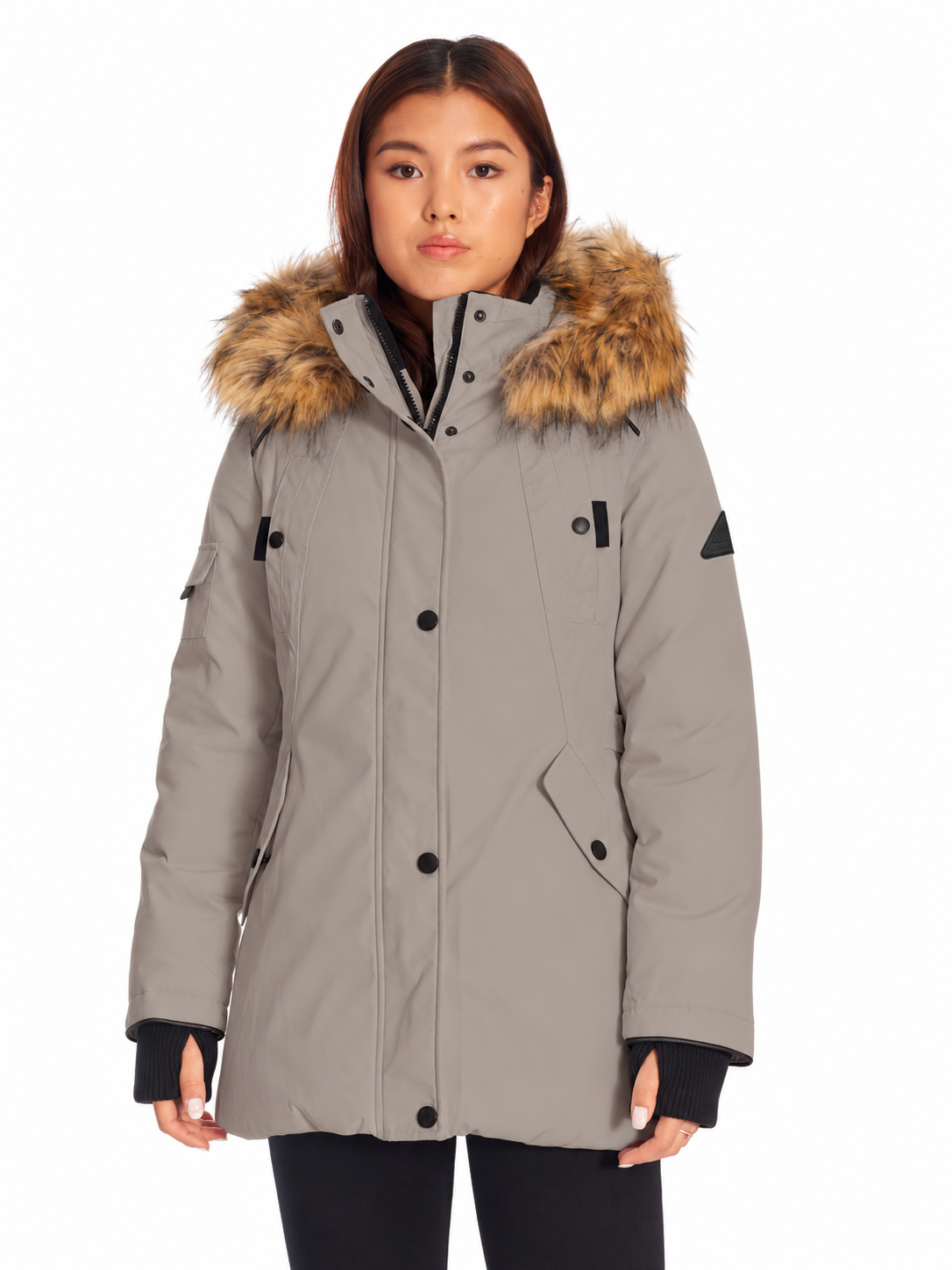 GLACIER | PARKA EN DUVET VÉGANE (RECYCLÉ) POUR FEMMES, TAUPE